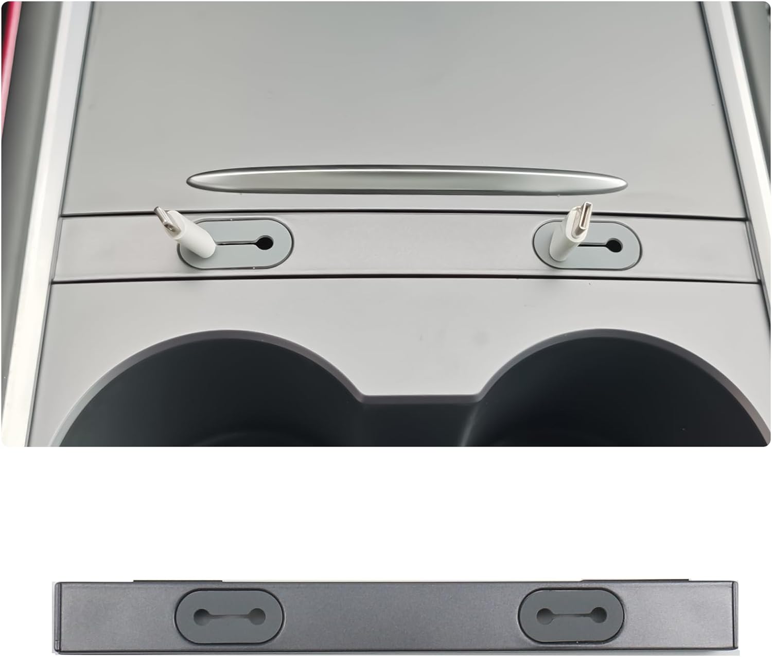 Hub USB para Tesla Model 3 2021-2023, modelo Y 2019-2023, organizador de cables de consola central con soporte de gestión de cables de carga