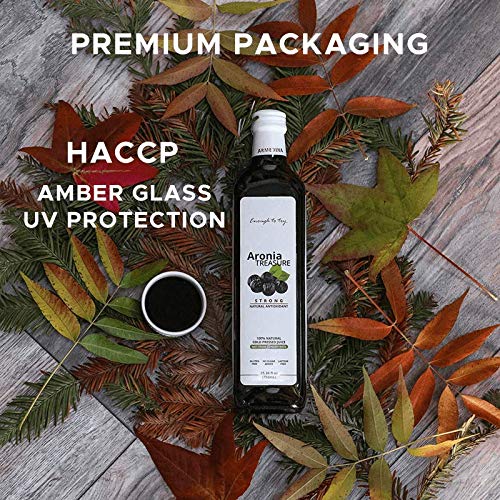 2 Aronia Treasure Jugo de bayas 100% de Aronia (Chokeberry) suministro de 1 mes, 1 disparo por día. Di sí a reovery, energía y protección