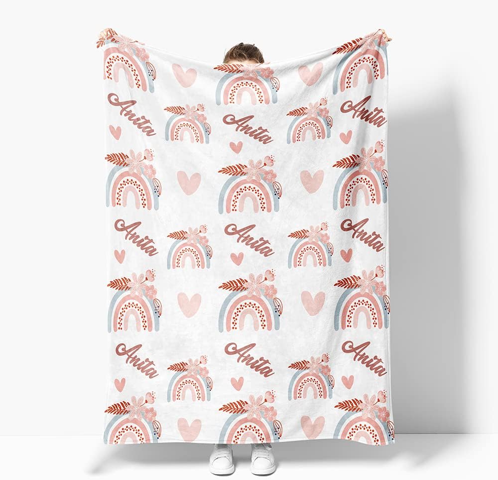 Manta personalizada de princesa con nombre, manta personalizada para niños, mantas personalizadas como regalo de niña para cumpleaños y día de San