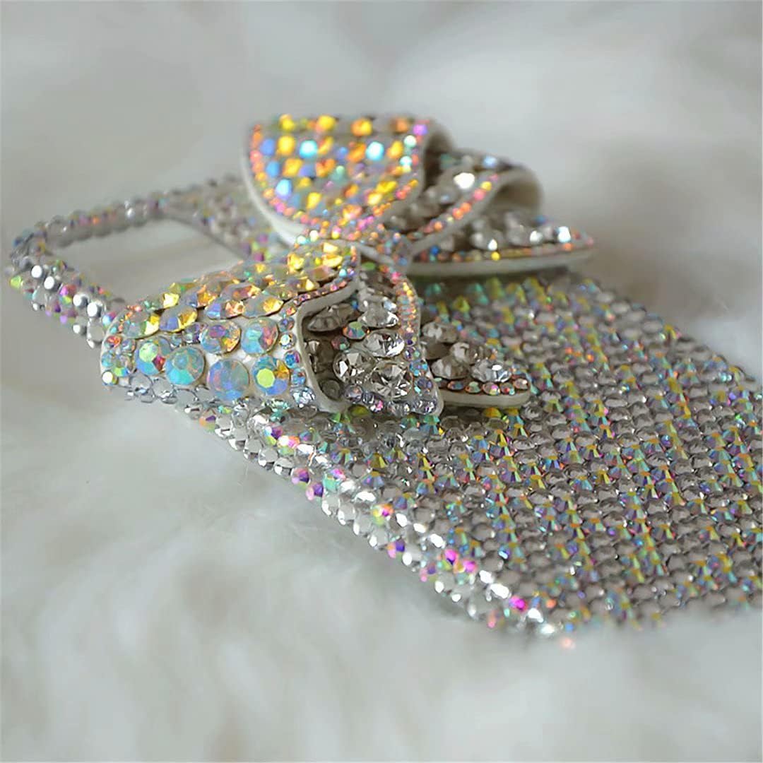 Max-ABC – Carcasa para Samsung Galaxy S20, diseño de lazo con diamantes de imitación y diamantes de imitación para mujer y niña, color blanco