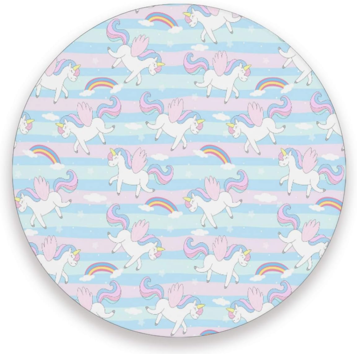 visesunny Bonito posavasos de unicornio dibujado a mano que absorbe la humedad con base de corcho para protección de mesa para evitar daños en los
