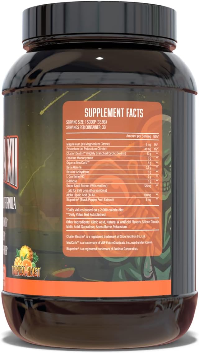 Suplementos enormes, fórmula XII Intra Workout Suplemento en polvo con fórmula de recuperación después del entrenamiento, ayuda a construir masa