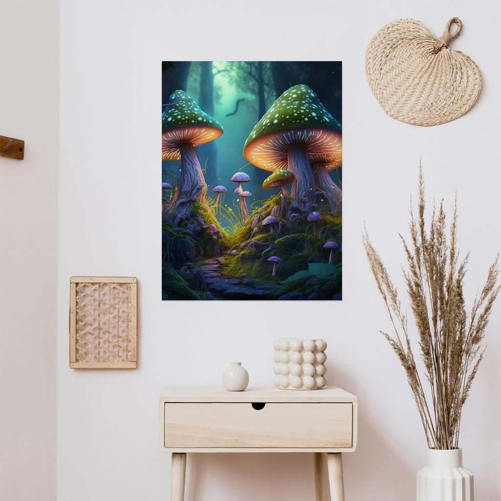 Calcomanía de pared de hongos, hermosa calcomanía de pared, decoración gráfica de pared, 18 x 12 pulgadas