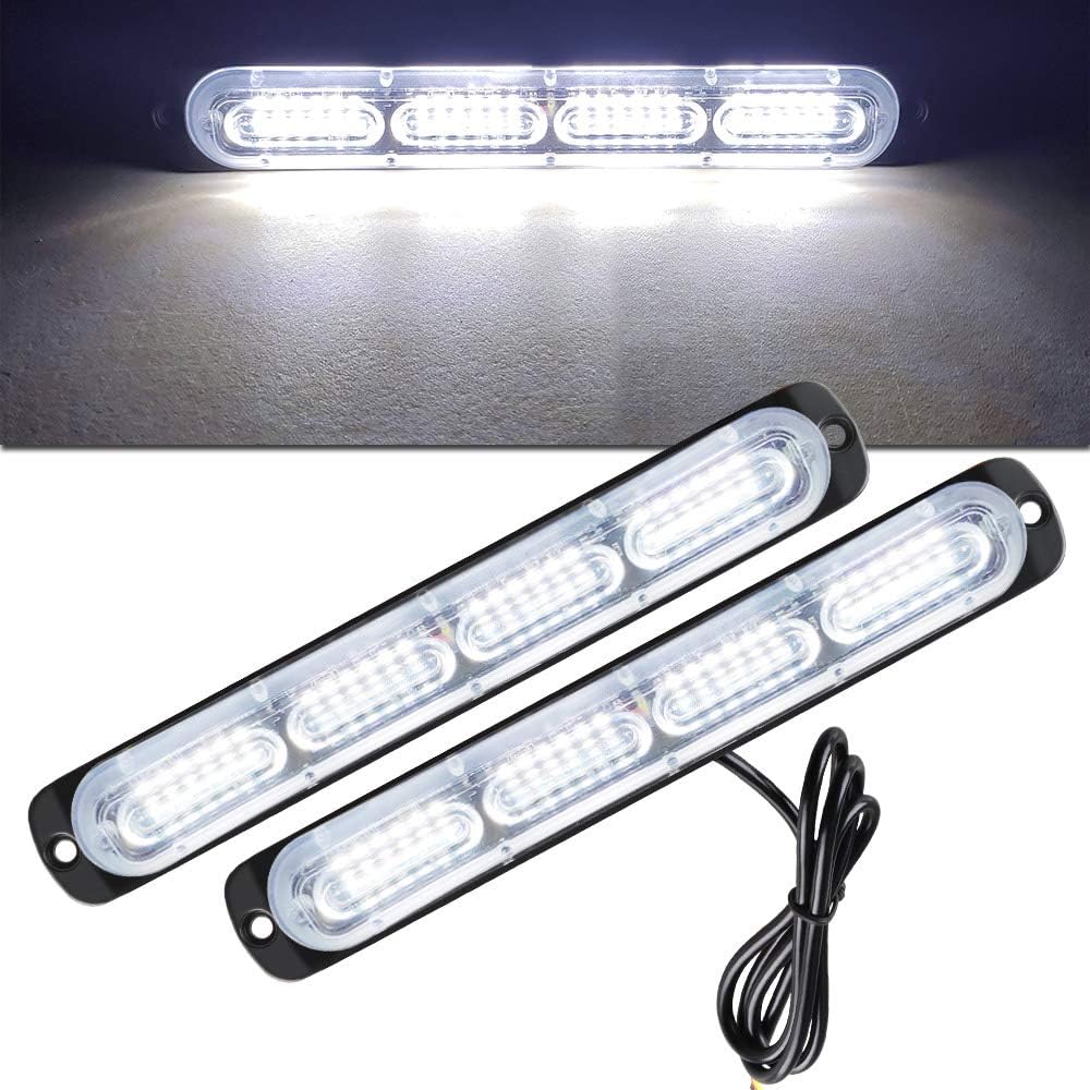 Sidaqi Luz estroboscópica de emergencia LED, montaje en superficie impermeable, luz LED blanca de advertencia de peligro de advertencia para