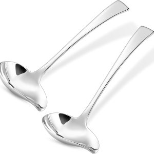 KEAWELL Premium Austin – Cucharón para salsa, acero inoxidable 1810, 7 pulgadas, plateado, apto para lavavajillas (2) KEAWELL Premium Austin – Cucharón para salsa, acero inoxidable 1810, 7 pulgadas, plateado, apto para lavavajillas (2)
