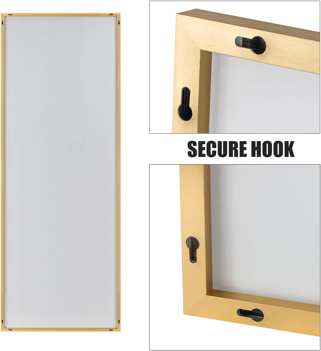 ZHOWI – Espejo de tamaño de cuerpo completo, con marco de metal, para montar, reclinar o colgar en la pared del dormitorio, la sala de estar o el