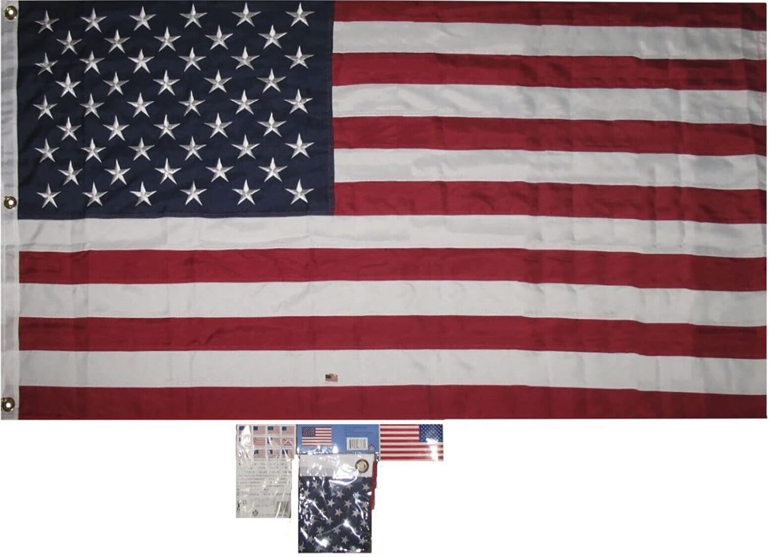 Premium 3×5 Embroidered USA 50 600D 2Ply Nylon Flag 3’x5′ Gift Set