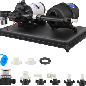 Bomba de agua RV 12V DC 3.5 GPM 45PSI Bomba de diafragma de agua dulce con tanque acumulador prepresurizado de 0.75L 125PSI, interruptor de presión Bomba de agua RV 12V DC 3.5 GPM 45PSI Bomba de diafragma de agua dulce con tanque acumulador prepresurizado de 0.75L 125PSI, interruptor de presión