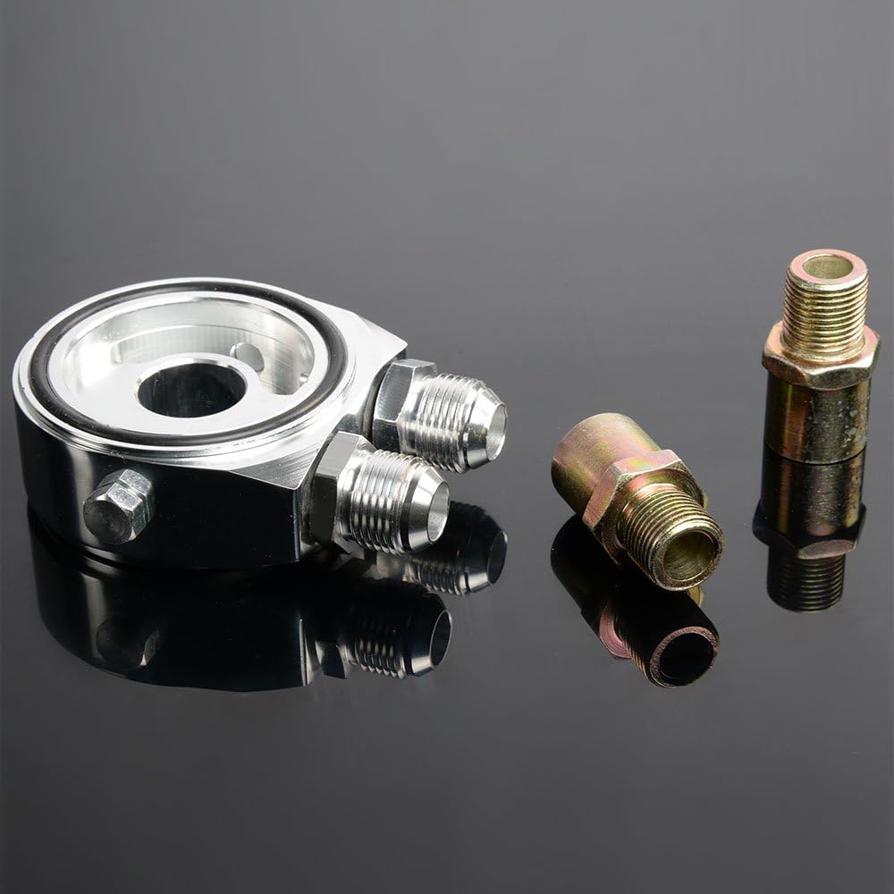 PIT66 Enfriador de aceite universal de transmisión de motor AN10 compatible con modelo japonés azul de 10 filas de aluminio con filtro de