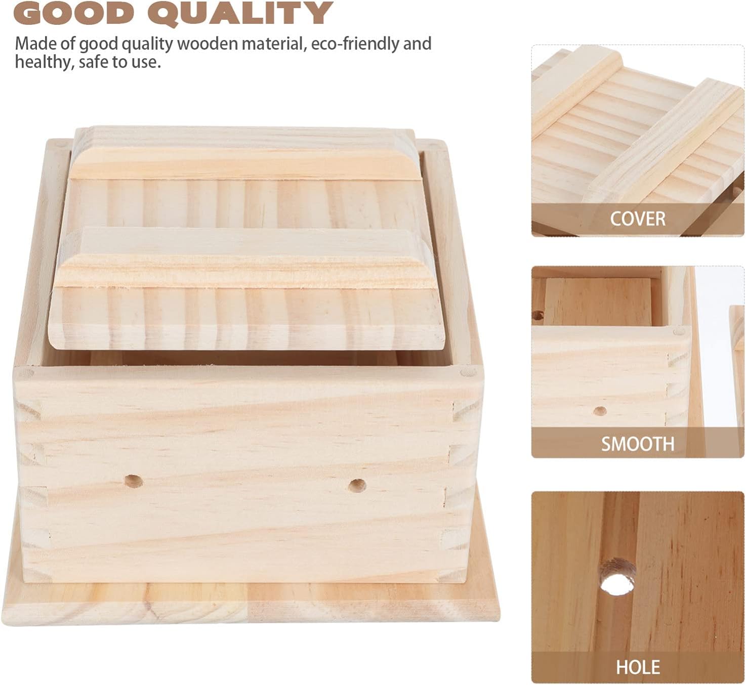 Generic Caja de molde de prensa de tofu, fabricante de tofu de madera casera, máquina de queso de tofu, molde de tofu de agua, kit de fabricación de