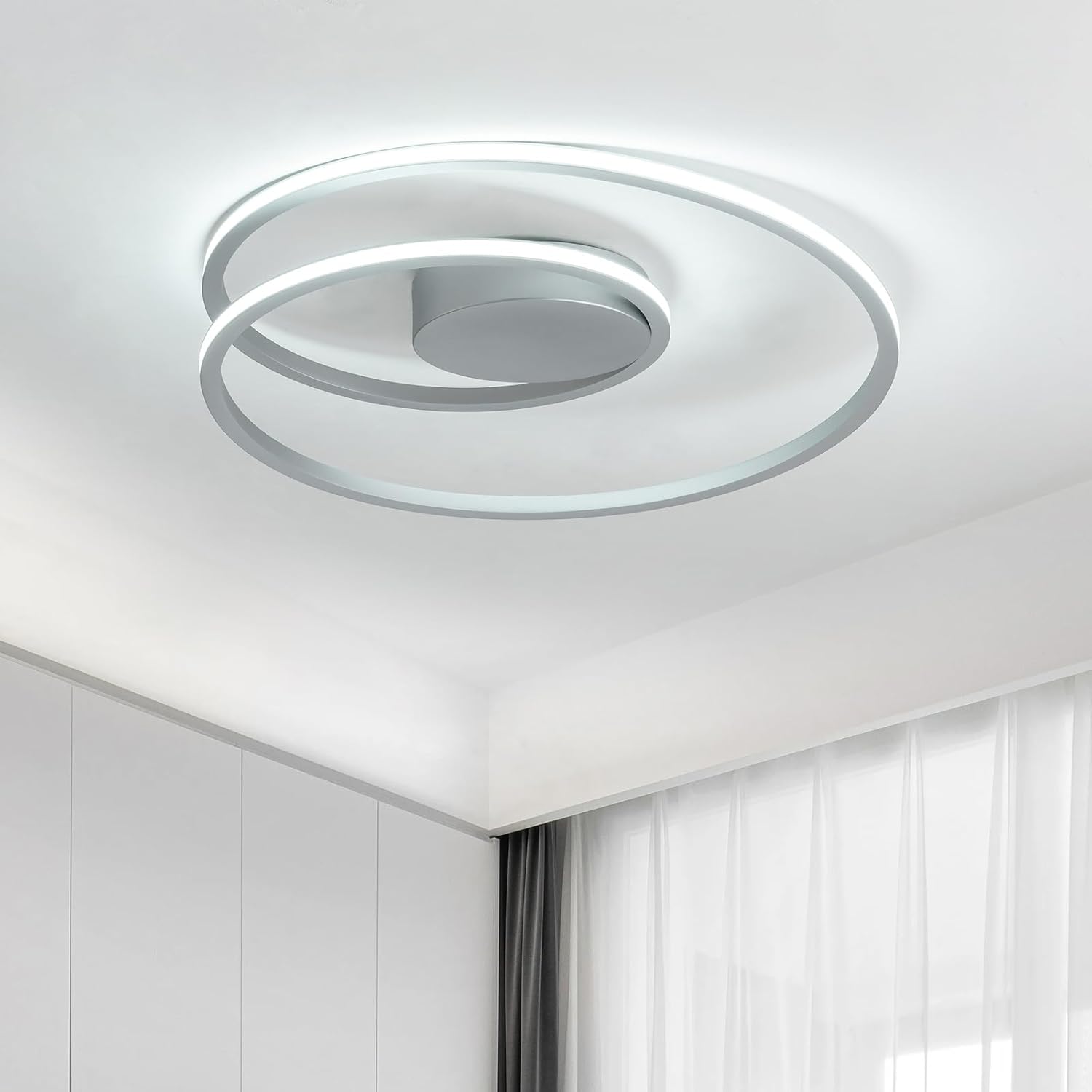 Lámpara de techo moderna, lámpara LED regulable de 20.5 pulgadas, lámpara de techo de montaje empotrado de 47 W, lámpara de techo cerca de la luz de