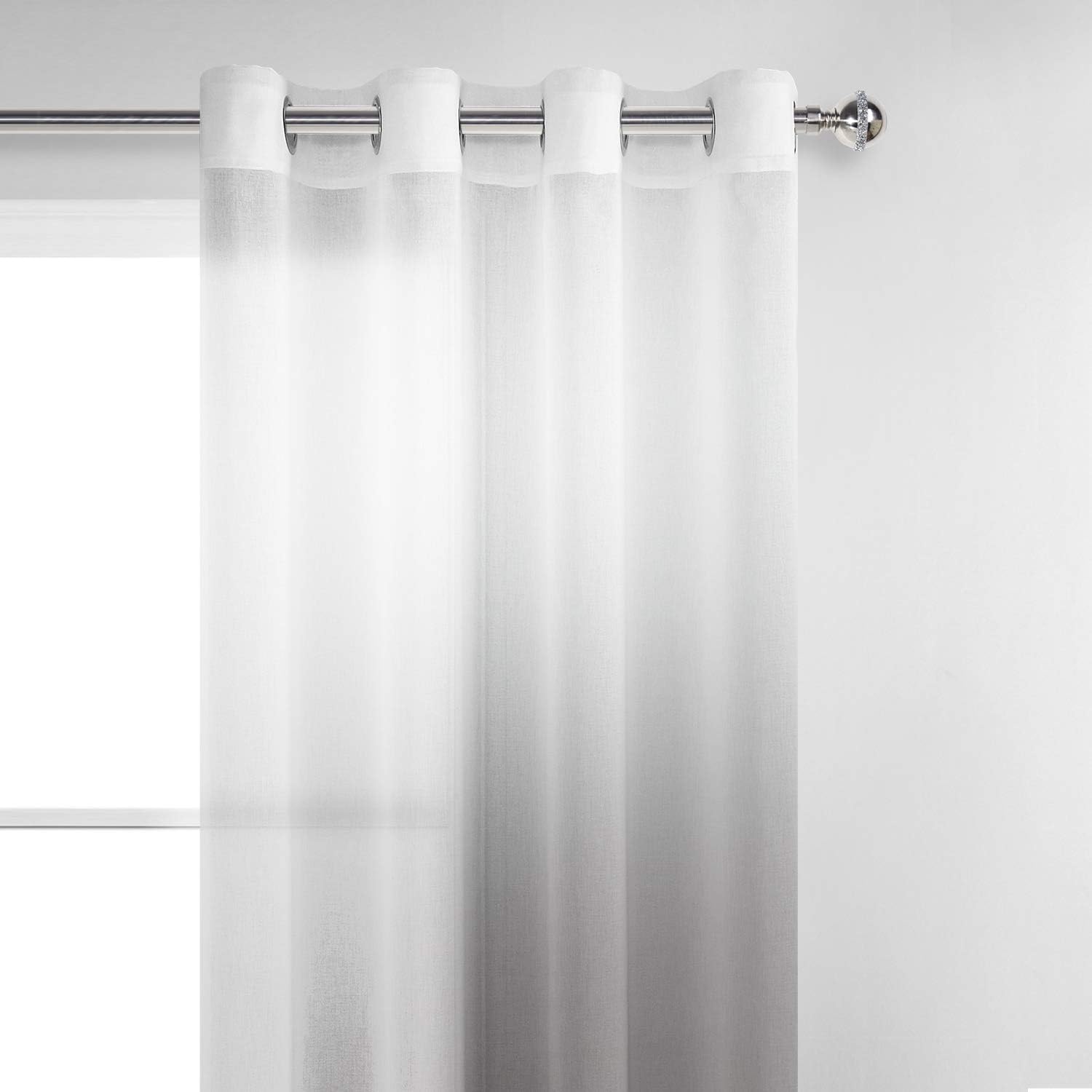Hiasan Ombre Cortinas transparentes para sala de estar y dormitorio  Cortinas de lino sintético con ojales para ventana.