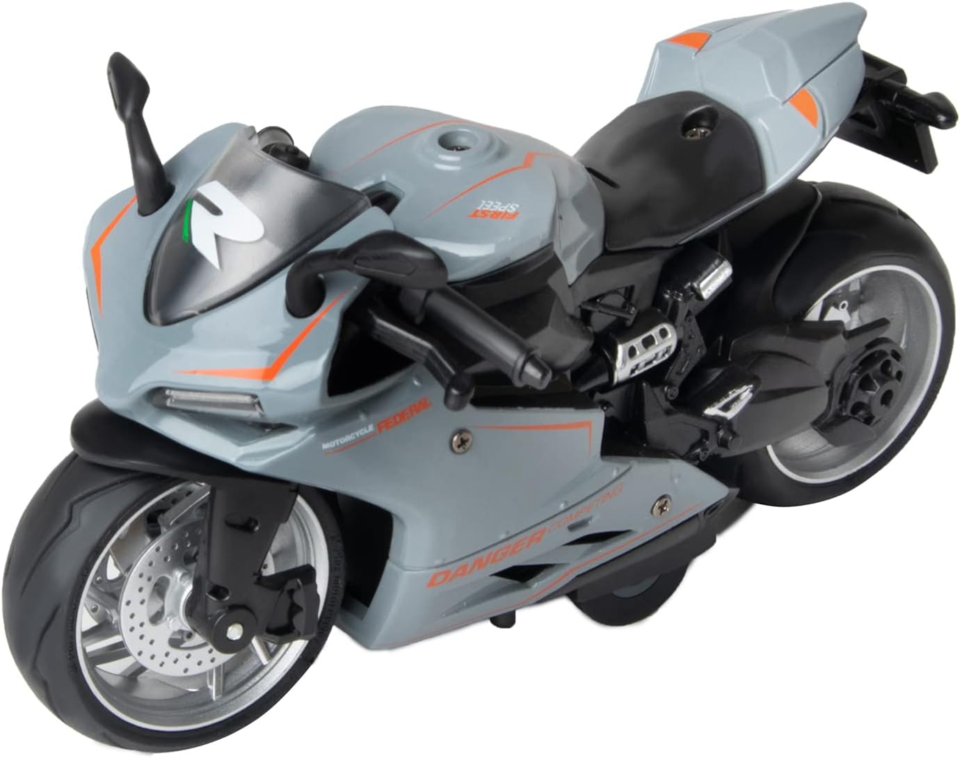 Motocicleta de juguete, juguete de motocicleta con sonidos y luces, juguete de modelo de motocicleta a escala 112 para niños, vehículo de tracción