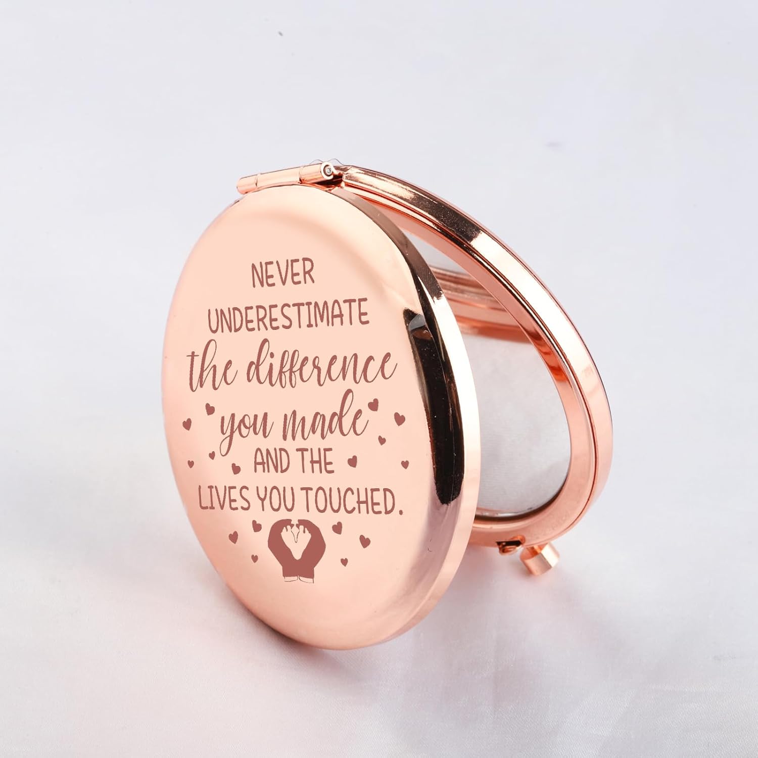 Regalos para matrona, espejo de maquillaje compacto para enfermera, para enfermera, nunca subestimes la diferencia que hiciste gracias regalo para