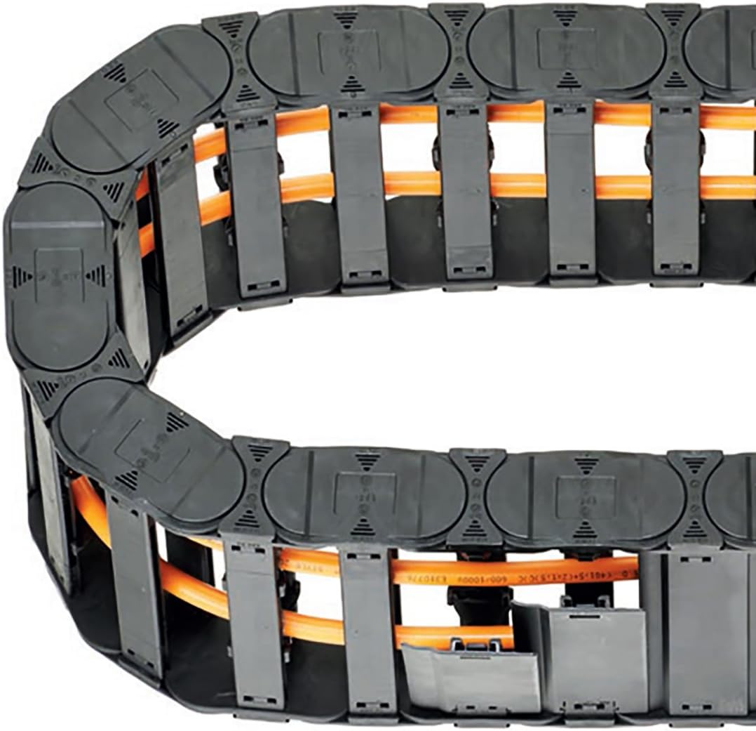 uxcell R28 0.591 in x 1.181 in de plástico negro Cable portador de cable de arrastre de la cadena 1M de longitud para CNC