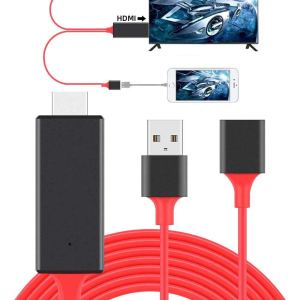 Cables HDMI adaptador USB a HDTV, cable USB macho + USB hembra a HDMI macho 1080P HDTV Mirroring Cable compatible con iPhoneiPadS9S8Note 8 y más Cables HDMI adaptador USB a HDTV, cable USB macho + USB hembra a HDMI macho 1080P HDTV Mirroring Cable compatible con iPhoneiPadS9S8Note 8 y más