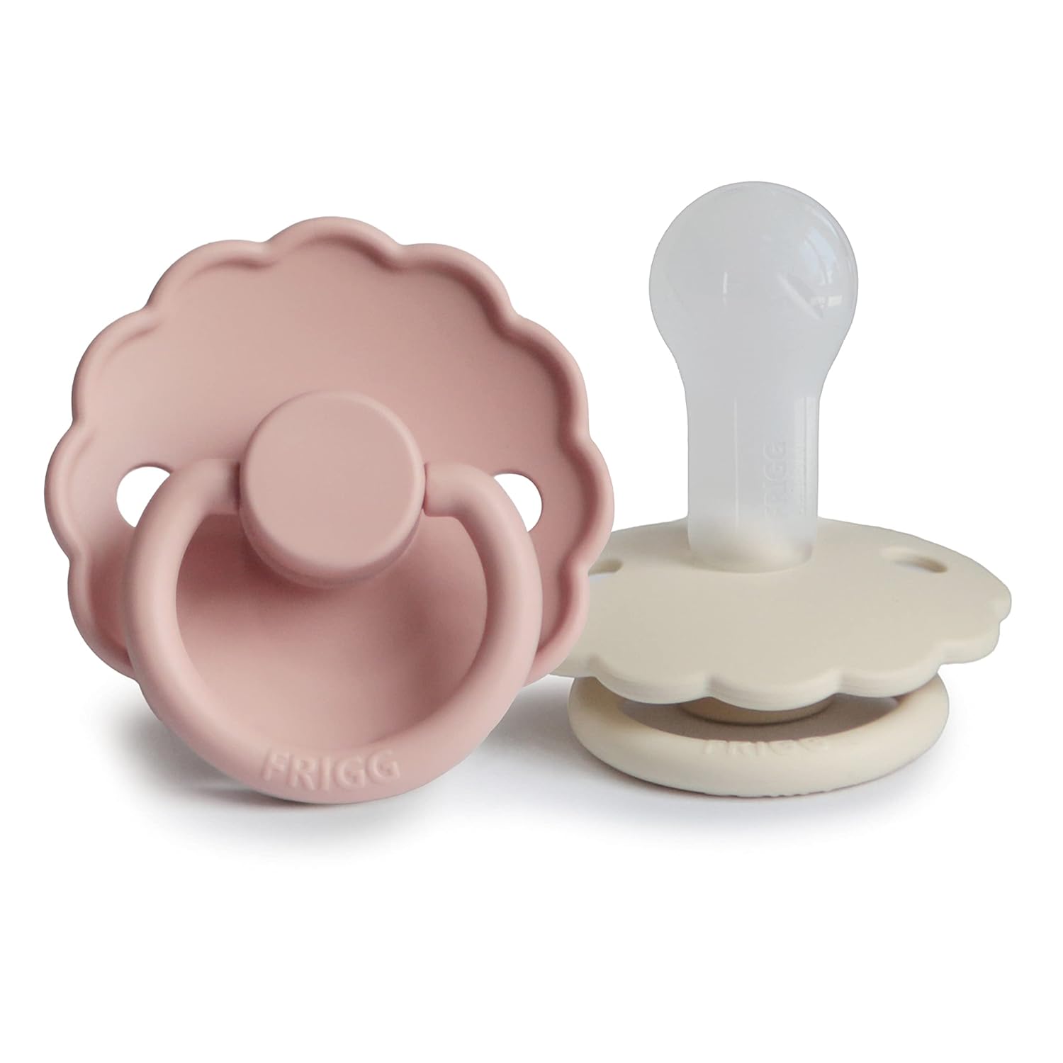 FRIGG Daisy SilkySoft – Chupete de silicona para bebé, fabricado en Dinamarca, sin BPA (ruborcrema, de 6 a 18 meses)