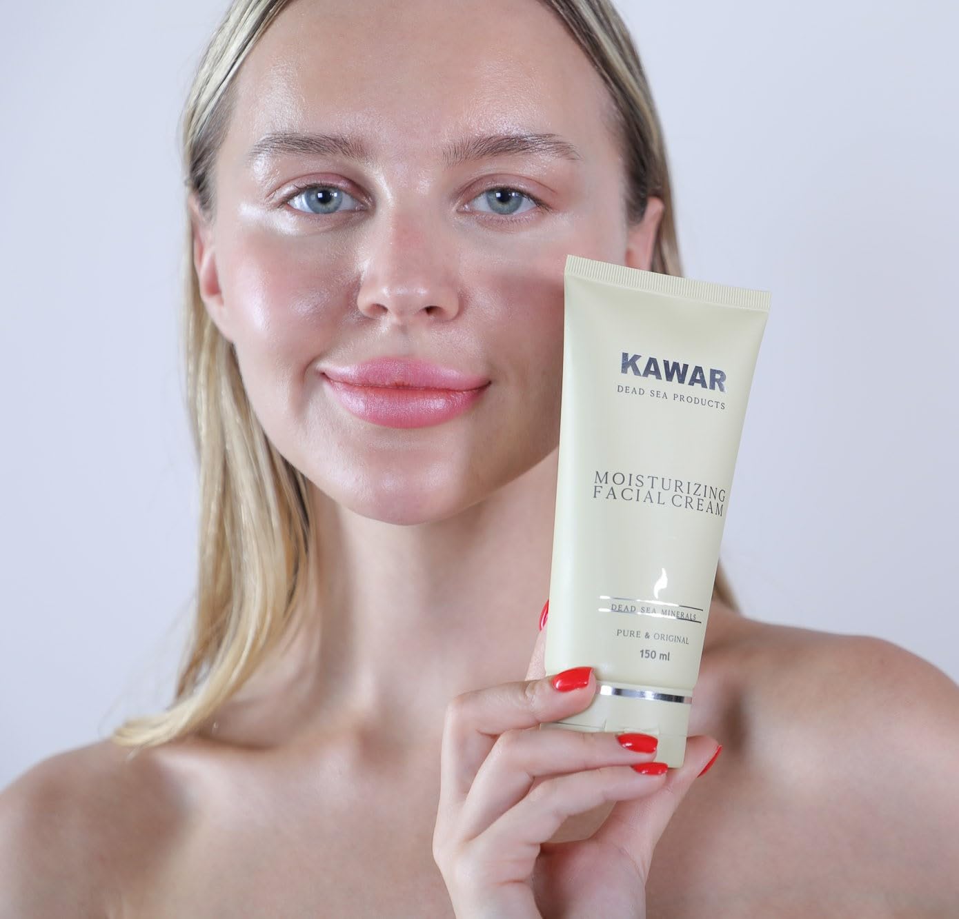 Crema facial hidratante del Mar Muerto con niacinamida y ceramidas, hidrata y calma con manteca de karité y aceite de argán, hidratante vegano para