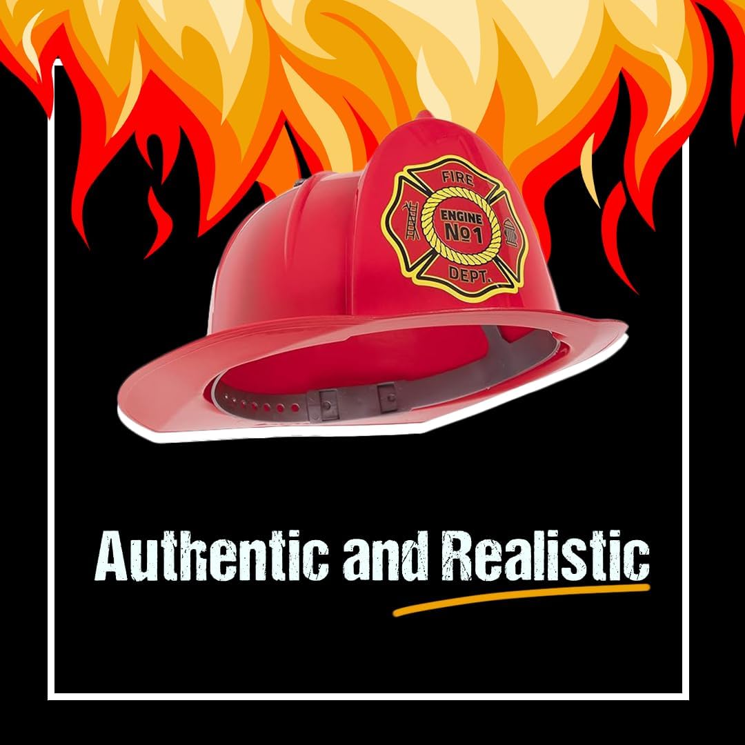 Kangaroo Sombrero de bombero, juguete de simulación, disfraz de bombero de plástico, sombrero rojo, accesorios para casco de fuego, perfecto para