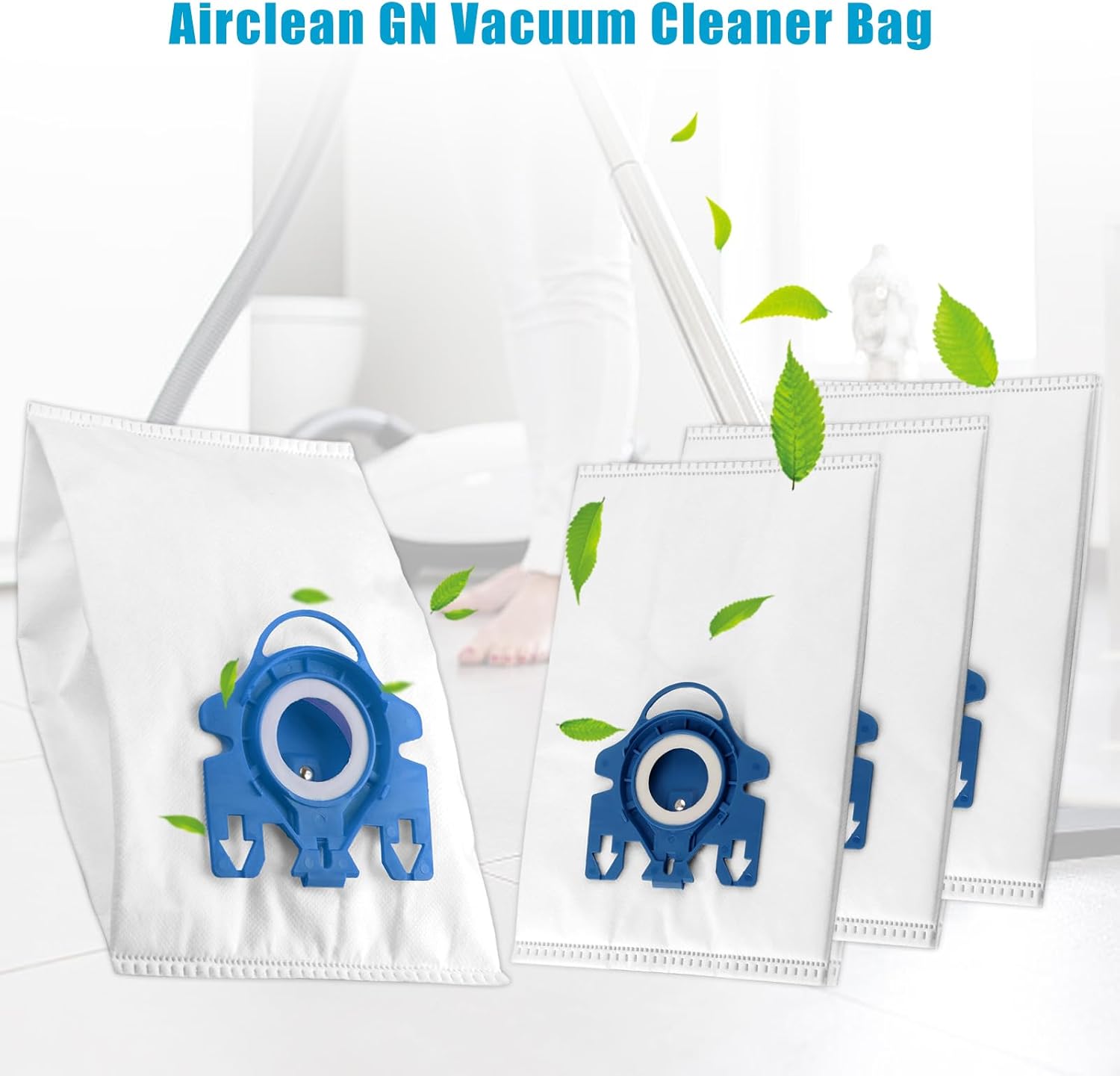 Paquete de 12 bolsas 3D GN para aspiradora Miele compatibles con C2, bolsas de polvo Airclean compatibles con Miele GN Vacuum Complete C2 C3 Classic