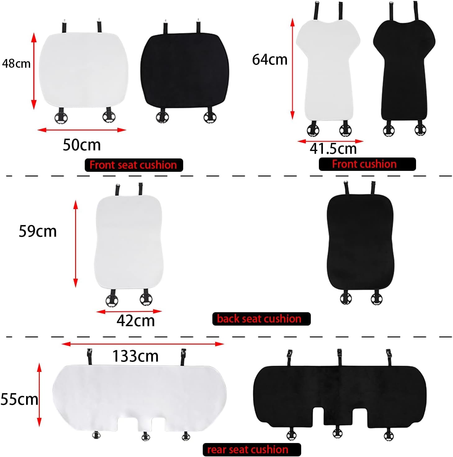 Fundas protectoras para asiento de automóvil, funda de cojín para asiento delantero y trasero del conductor, para el juego de fundas de asiento