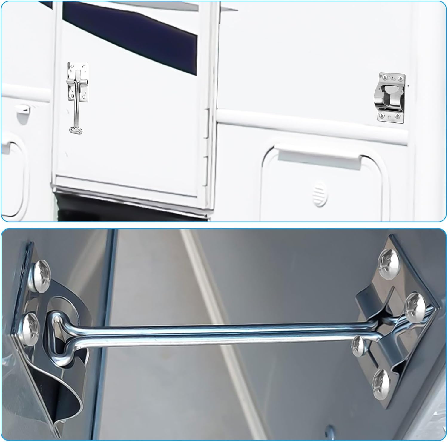Linkstyle 2 cierres para puerta de remolque, soporte de puerta estilo T de acero inoxidable 304, soporte de pestillo de puerta de cámper, pestillo