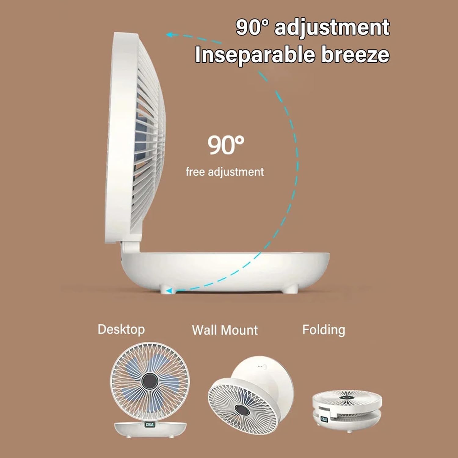 Ventilador de cocina de doble uso para el hogar, ventilador de batería recargable, ventilador de escritorio pequeño, 3 velocidades, gancho para