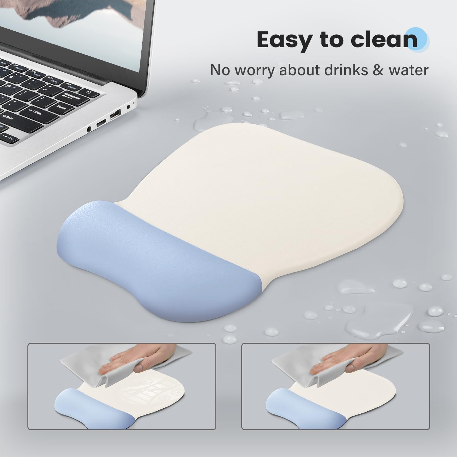 Soqool Alfombrilla de mouse ergonómica con soporte para muñeca, alfombrilla de mouse de gel con reposamuñecas, alfombrilla de mouse para aliviar el