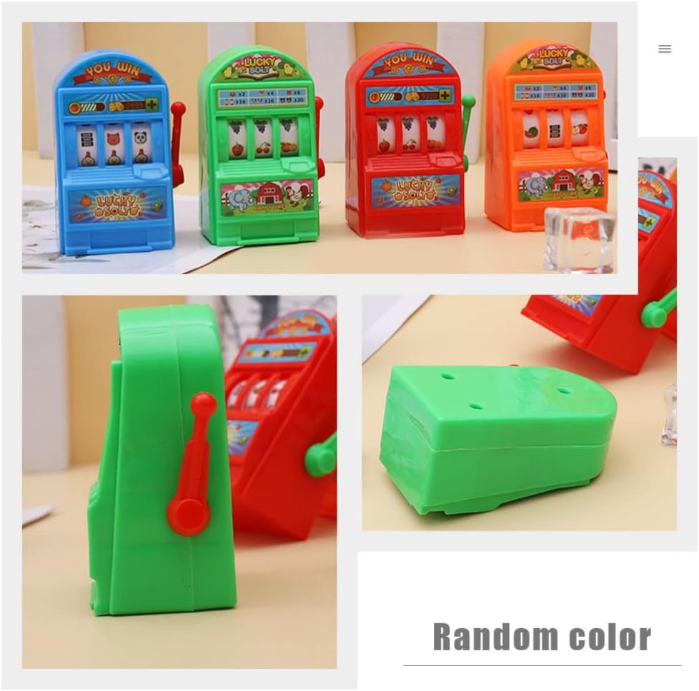 Mini juego de arcade para niños, 6 piezas, mini máquina tragamonedas de juguete, mini máquina tragamonedas de la suerte, banco con carretes