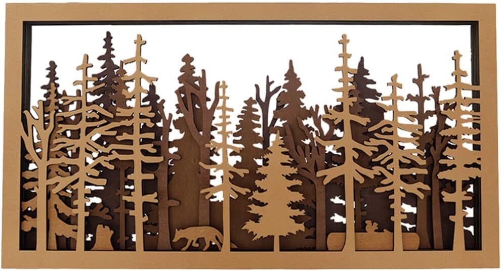 VOSAREA Decoración de pared rústica de animales del bosque, decoración de pared de granja de madera, decoración de animales de madera, adornos de