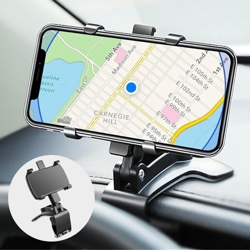 Soporte para teléfono de automóvil, rotación de 360 grados, tablero de instrumentos y espejo retrovisor, compatible con iPhone, Samsung, Huawei,