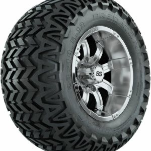 GTW Combo de ruedas y neumáticos para carrito de golf de 12 pulgadas  Ruedas cromadas GTW Tempest en neumáticos todo terreno Predator de 23 x GTW Combo de ruedas y neumáticos para carrito de golf de 12 pulgadas  Ruedas cromadas GTW Tempest en neumáticos todo terreno Predator de 23 x