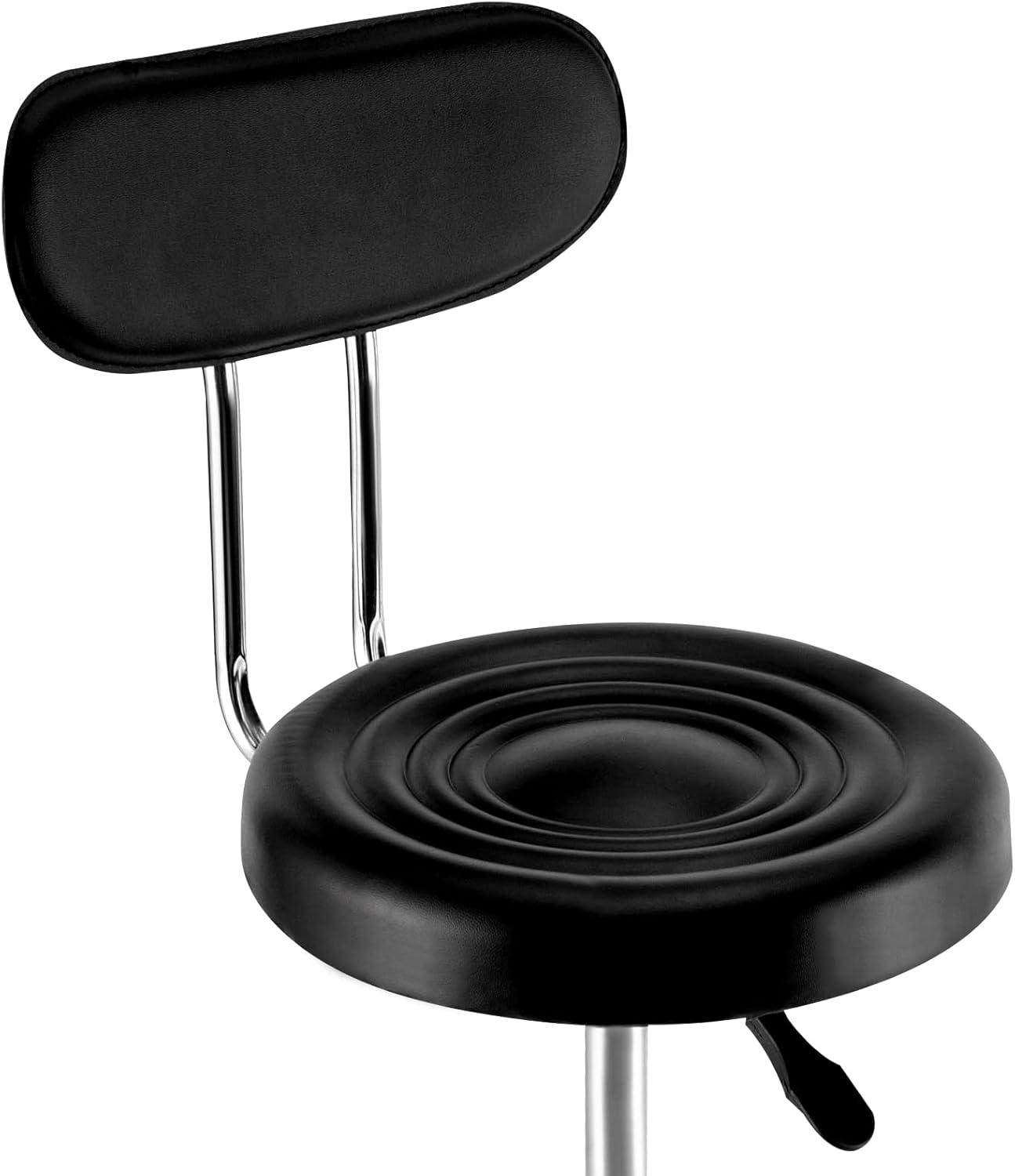 DNYSYSJ Taburete de corte de peluquero giratorio de 360 grados,Silla de salón ajustar la altura,Banco redondo con respaldo de cuero PU silla