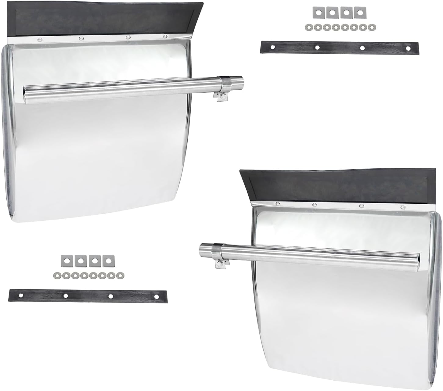 Par (2) Quarter Fen-der 24″ x 27″ Acero Inoxidable Para Semi Camión Freightliner