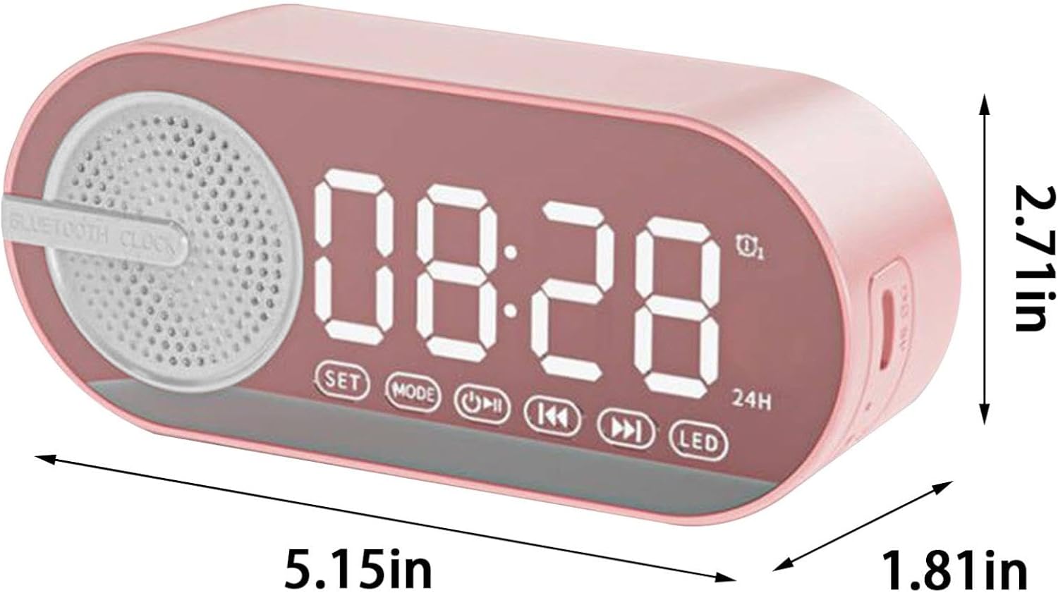 Altavoz Bluetooth portátil con sistema de reloj despertador doble, altavoz multifuncional y reloj digital con alto volumen, carga USB Bluetooth