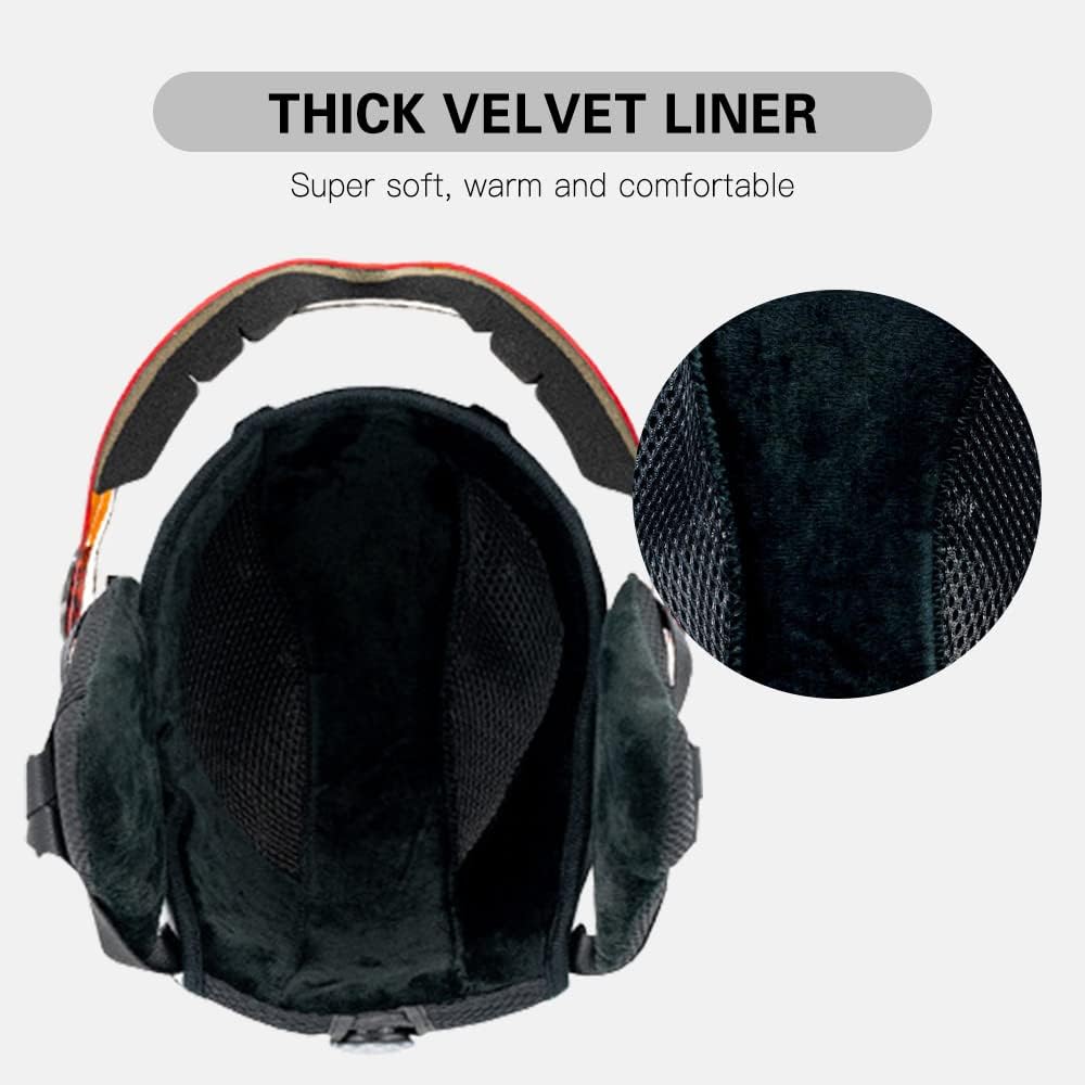 Lixada Casco de nieve, casco de esquí con gafas de esquí para deportes de nieve, casco de esquí de nieve y gafas antivaho y antirreflejos,