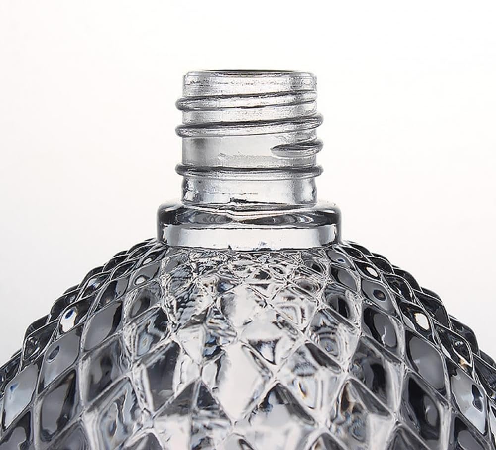 Botella de perfume vintage de 3.4 fl oz atomizador de spray corto vidrio vacío recargable (gris)