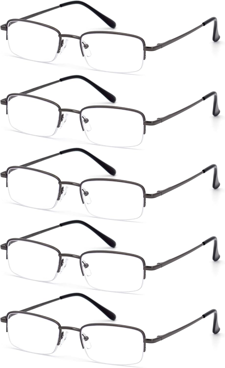 Autojouls Lentes de lectura para hombres y mujeres, muy ligeros, con bisagra de resorte, lentes transparentes, gases para computadora