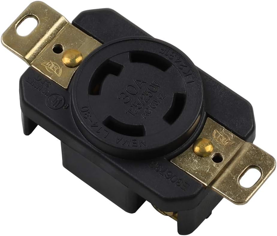 Nema L14-30R 30A 125250V 3 polos 4 cables Conector de receptáculo hembra de bloqueo de grado industrial, bloqueo de giro industrial L14-30