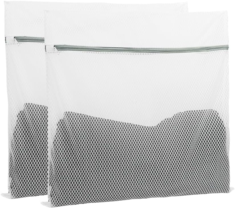 Paquete de 2 bolsas de malla para lavandería, bolsas de malla para lavar ropa delicada, bolsas de lencería de 24 x 24 pulgadas para lavandería,