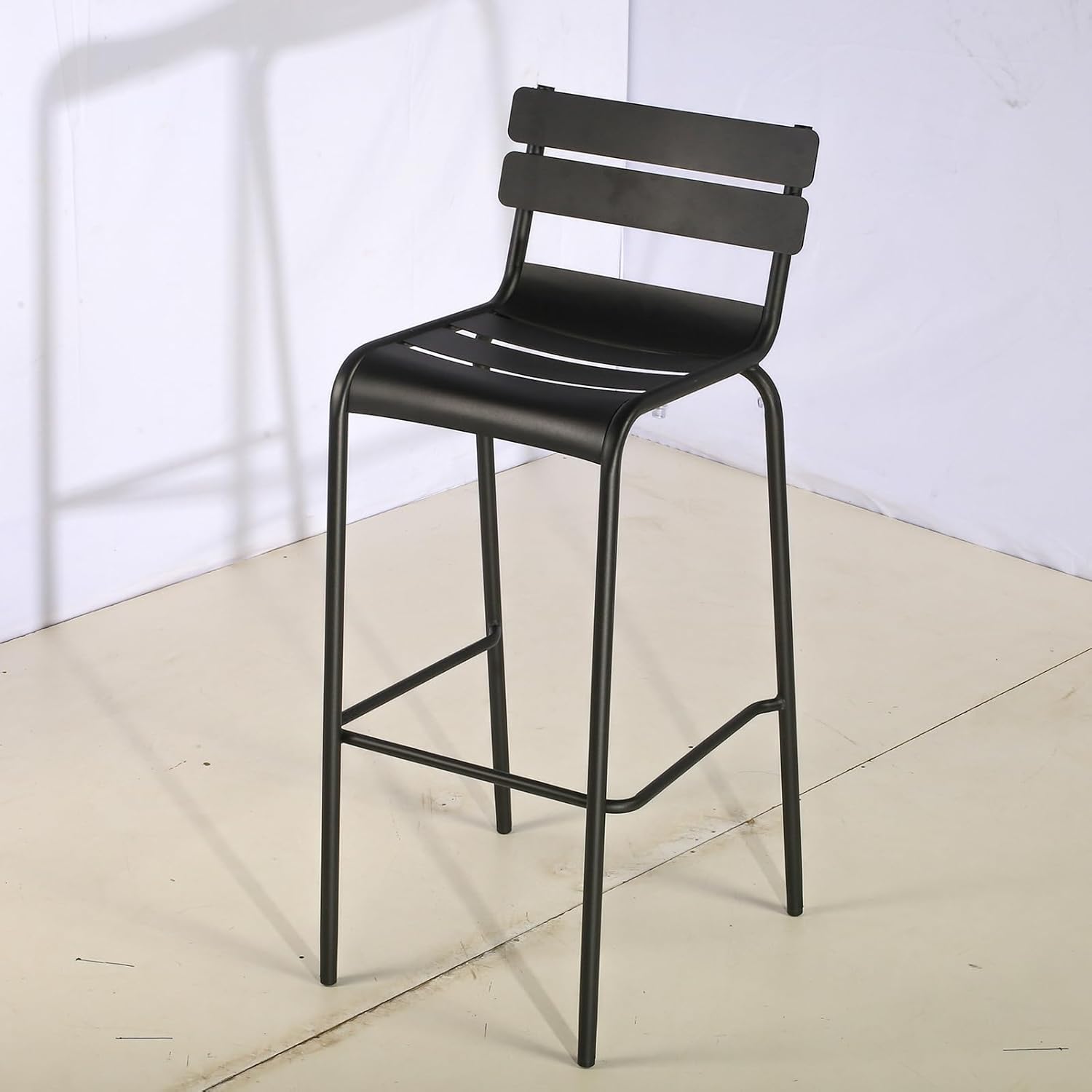 Taburetes de bar de metal con respaldo, sillas de patio extra altas, silla de café moderna para cocina interior y exterior, taburete de comedor de