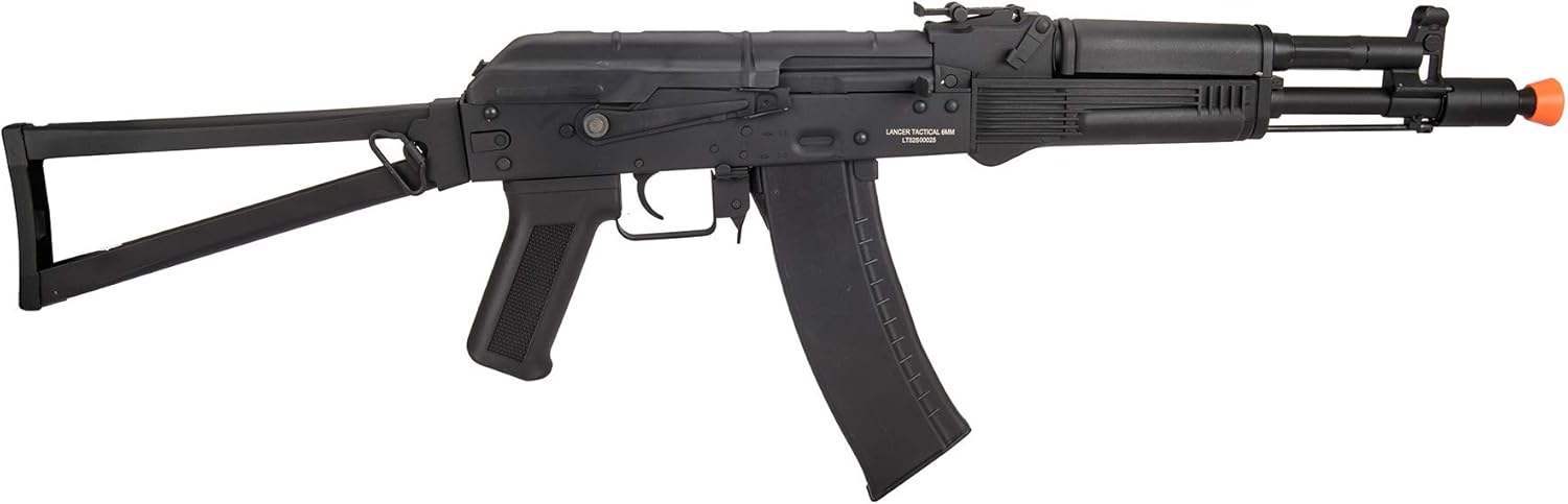 Lancer Tactical AK-Series AKS-105 AEG Airsoft Rifle con esqueleto plegable Stock Negro