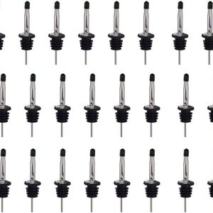 24 vertedores de licor, vertedor de botellas de vino de acero inoxidable, boquilla para verter aceite de oliva y vinagre, vertedores de licor con 24 vertedores de licor, vertedor de botellas de vino de acero inoxidable, boquilla para verter aceite de oliva y vinagre, vertedores de licor con