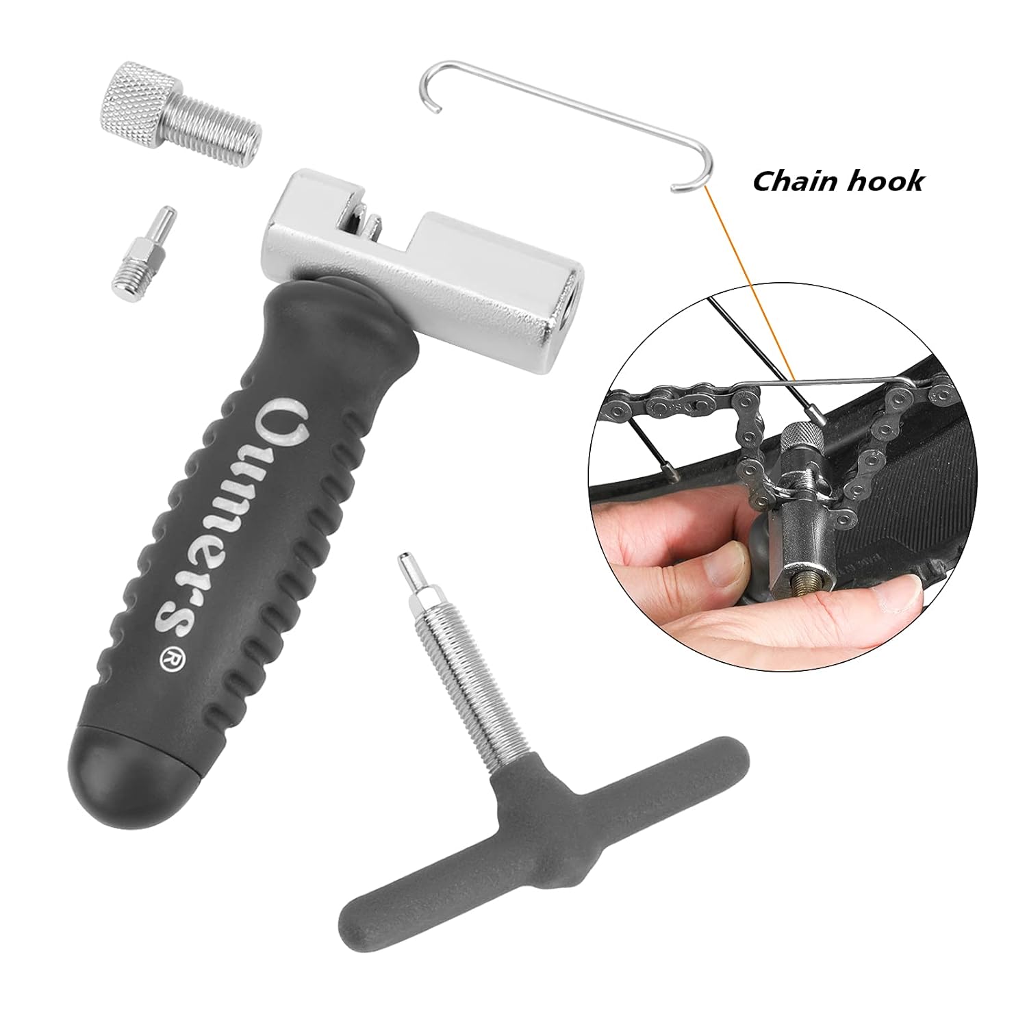 Oumers Herramienta rompedor de bicicleta Chian universal para cadenas de 7, 8, 9, 10, 11 velocidades, quita las cadenas oxidadas fácilmente. Un