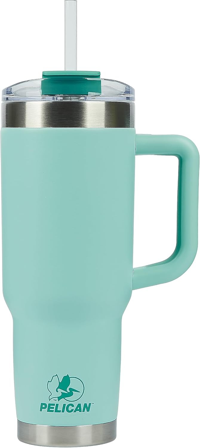 Pelican Hydration Pelican Porter – Vaso aislado al vacío de 40 onzas, acero inoxidable reciclado de doble pared de viaje con doble tapa, taza de