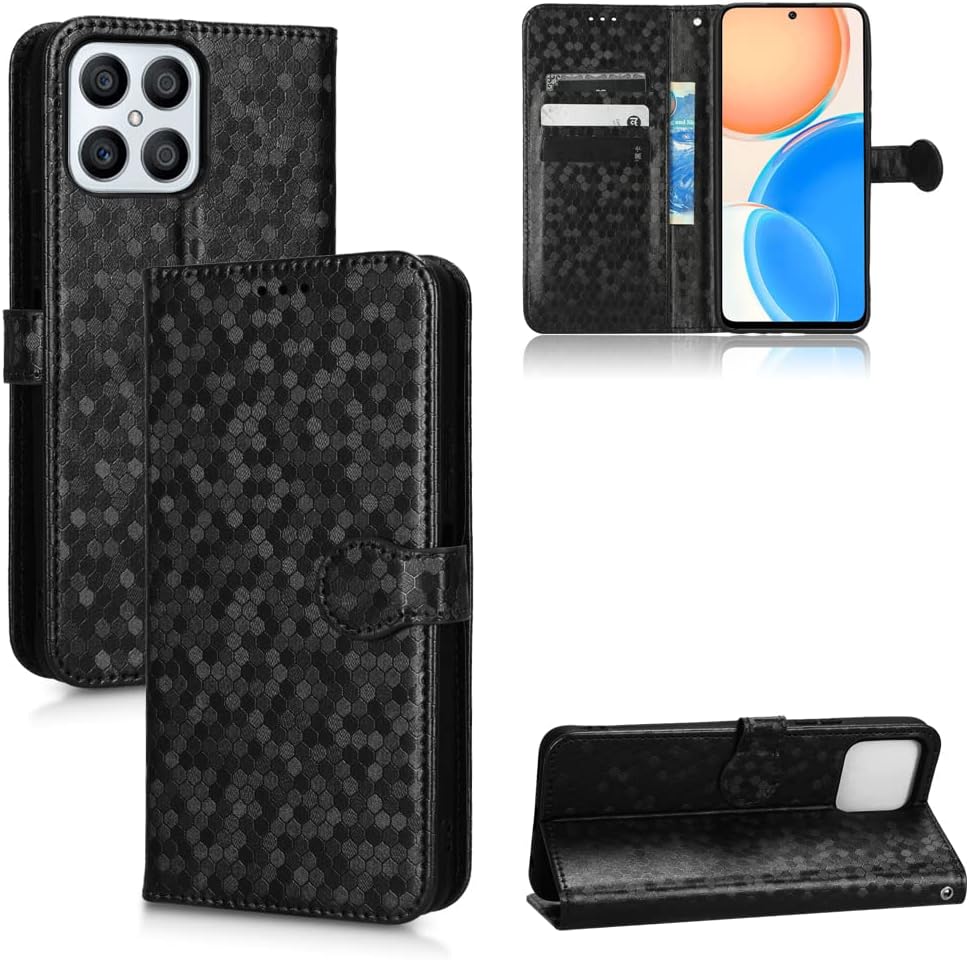 Compatible con Honor X7 X8 X9, funda trasera magnética de cuero a prueba de golpes, ranura para tarjetero de crédito, soporte para Honor X7 X8 X9