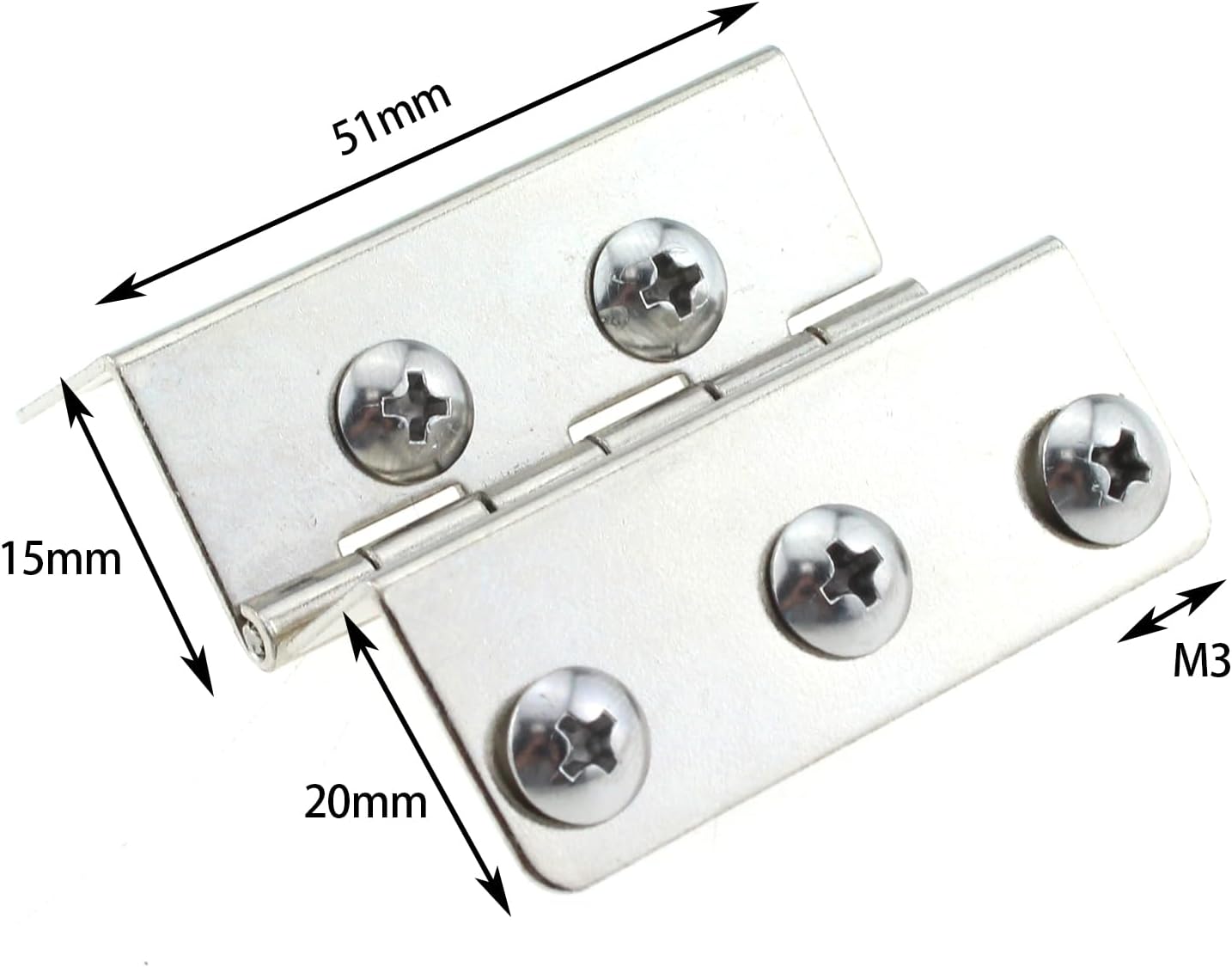 Bisagras decorativas de caja de 2 piezas, 1.732 x 0.591 x 0.039 in, cuatro bisagras plegables para puerta, gabinete, muebles, baúl de joyería vintage