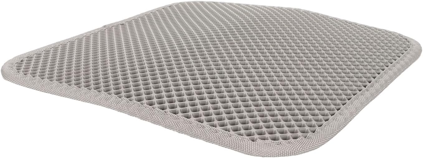 Tapete de arena para gatos, almohadilla para atrapar la arena, suave de doble capa, impermeable, material EVA que evita resbalones, tapetes para