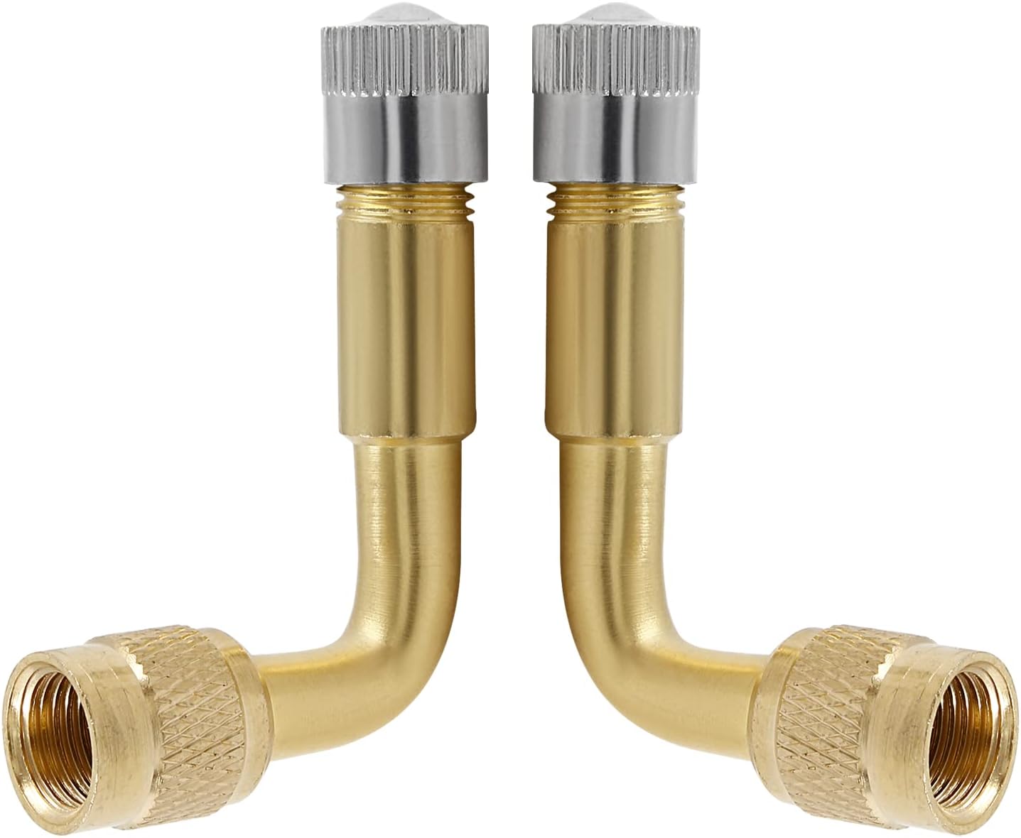 2 extensores de vástago de válvula, extensiones de vástago de válvula de metal de 90 grados, extensión de vástago de válvula de neumático compatible