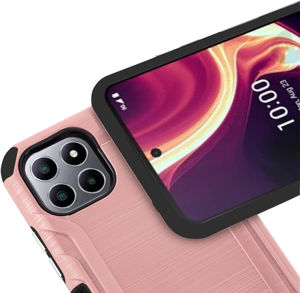 TJS Funda compatible con Boost Mobile Celero 5G Plus 2023 de 7.0 pulgadas (solo versión Plus), soporte magnético, híbrida a prueba de golpes, con